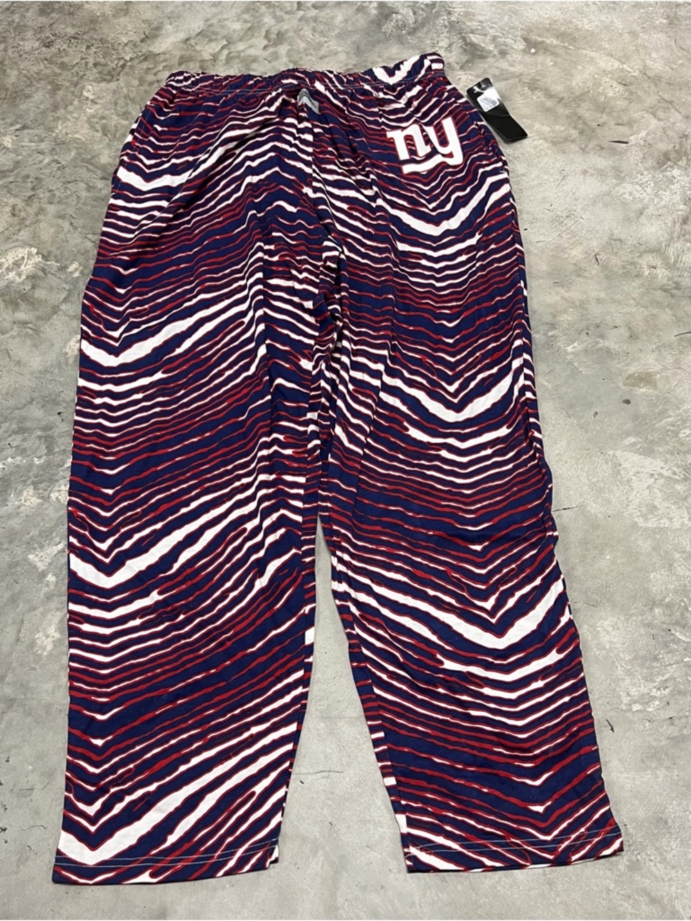 New York Giants NFL Zubaz Men's Zebra Pants One Size Fits All Drawstring Stretch